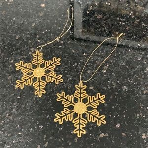Chanel Snowflake CC Gold Metal Cutout Ornaments 2